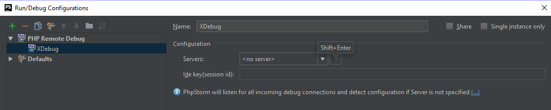 Servers for debug